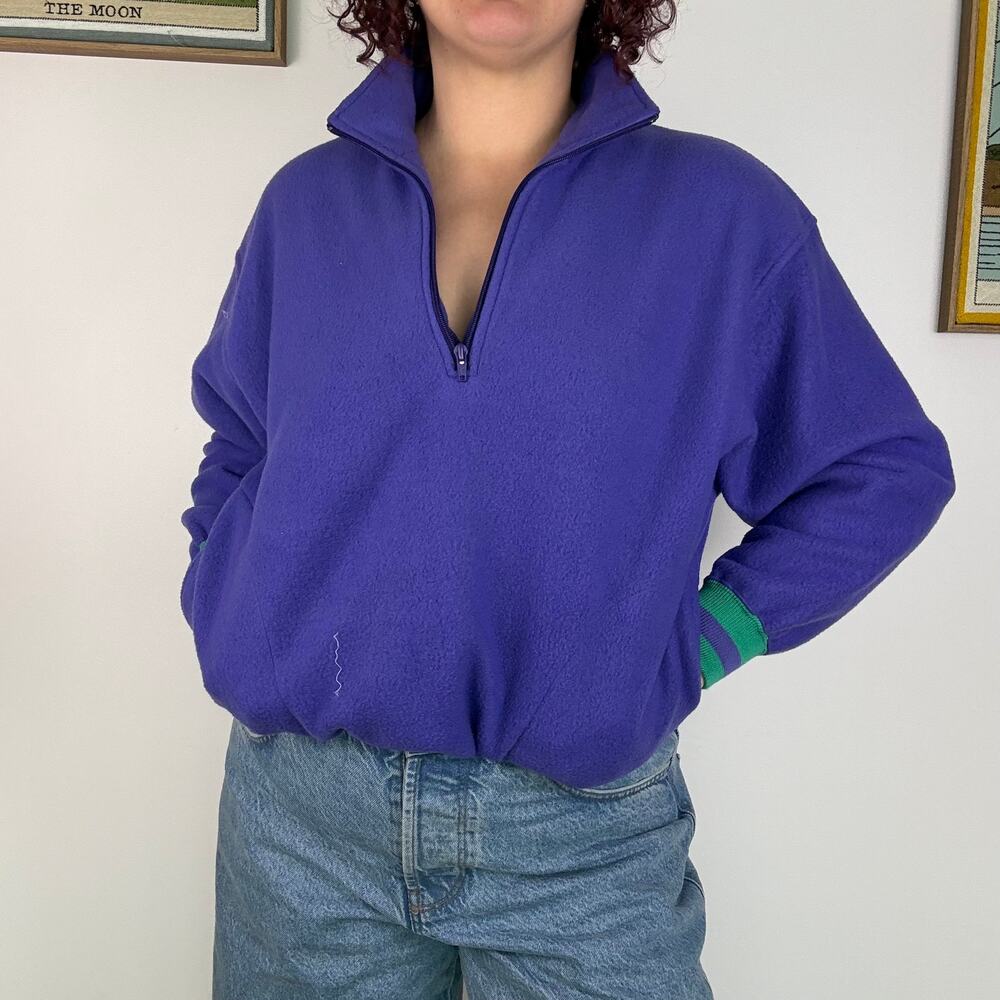 Juniors Purple pull over fleece quarter zip Large